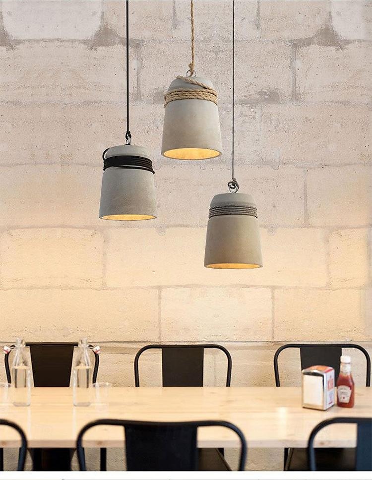 Industry Concrete Pendant Light in Gray Finish, E27 Bell Shape Shade Industrial Hanging Chandelier, Mini Cement Hanging Lighting Fixture, for Kitchen Island Dining Living Room Bedroom 2025 - $152.99 –P2
