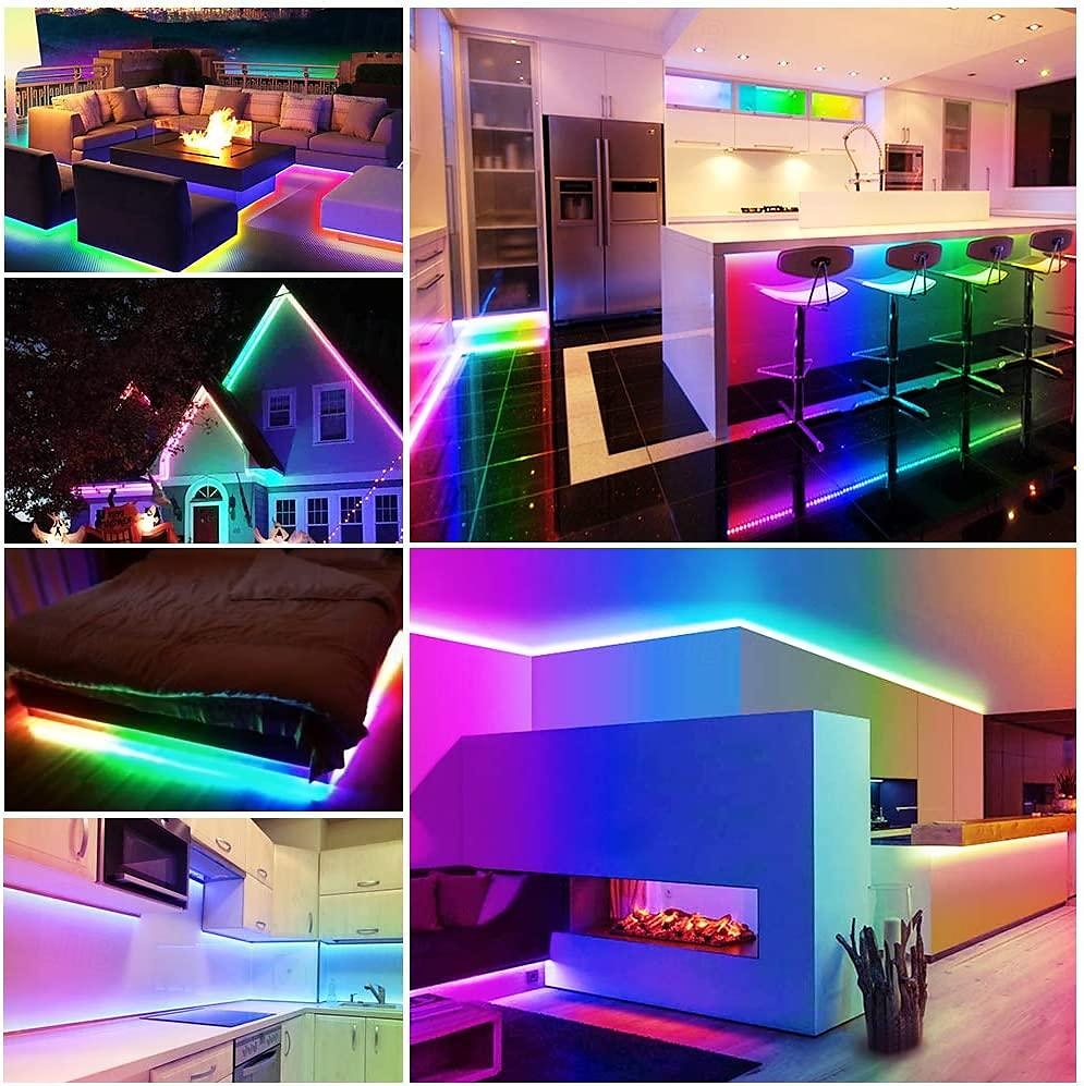 Lumière néon RVB étanche ws2811 barre lumineuse LED néon 2-5 m adressable RVB arc-en-ciel LED barre lumineuse pixel DC12 V avec alimentation et contrôleur RF 17 touches applicable à l'éclairage de de 2025 ? $37.99 –P1