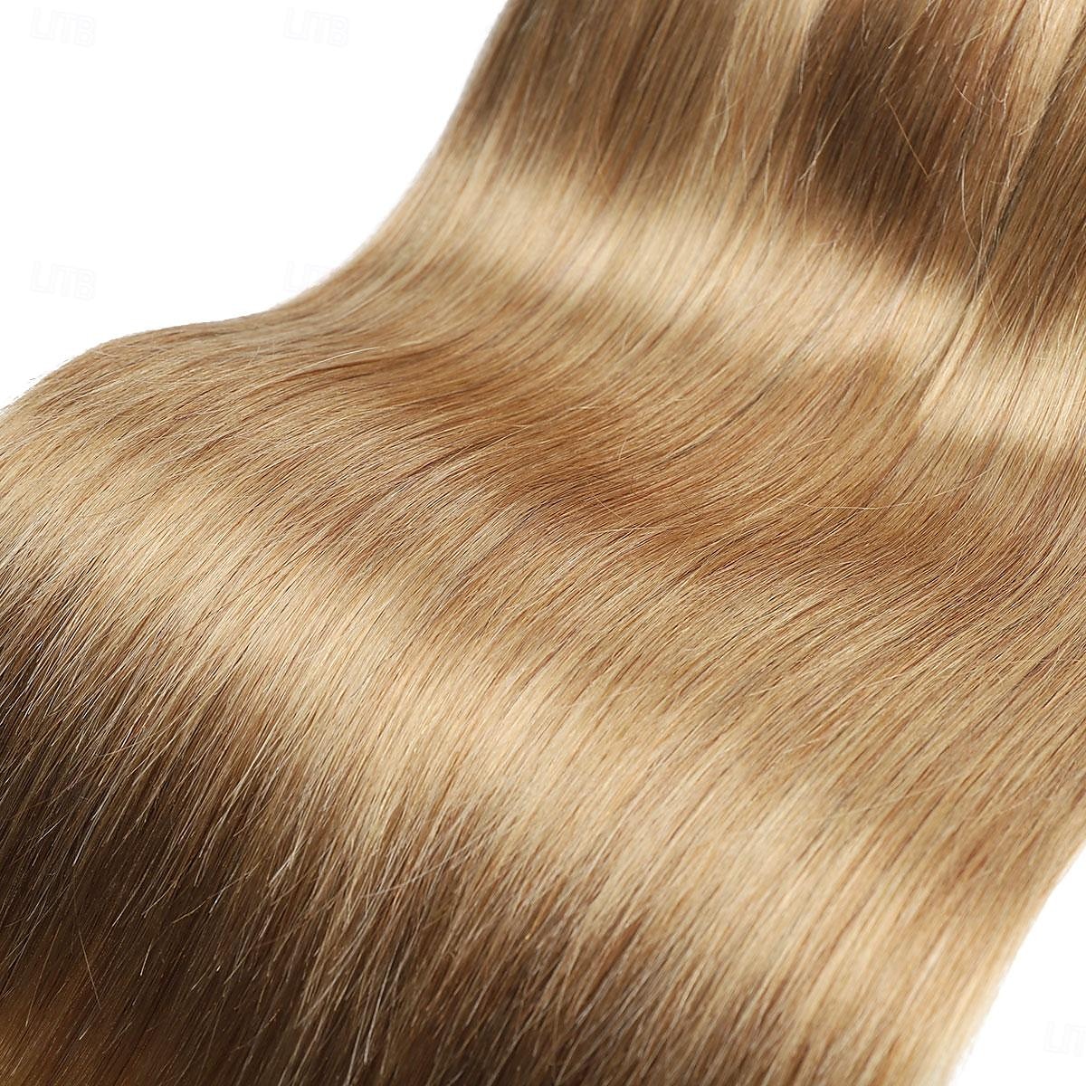 capelli brasiliani capelli umani 27# colore capelli castano chiaro 3 pacchi capelli lisci estensioni capelli umani del 2025 a $177.99 –P3