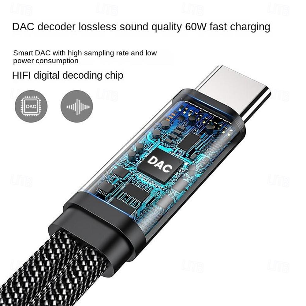 2025年 USB タイプ C から 3.5 mm ヘッドフォン ジャック アダプター ケーブル 2 in 1 デュアル USB C メス オーディオ AUX コネクタ 充電 スプリッター 音楽 コレクション – $13.99 –P6