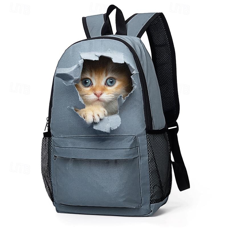 3D Cute Cat Backpack with Ripped Wall Print – Large Capacity School Bag for Girls, Teens, and Cat Lovers, Lightweight Bookbag for Daily Use or Travel 2025 - $29.99 –P2