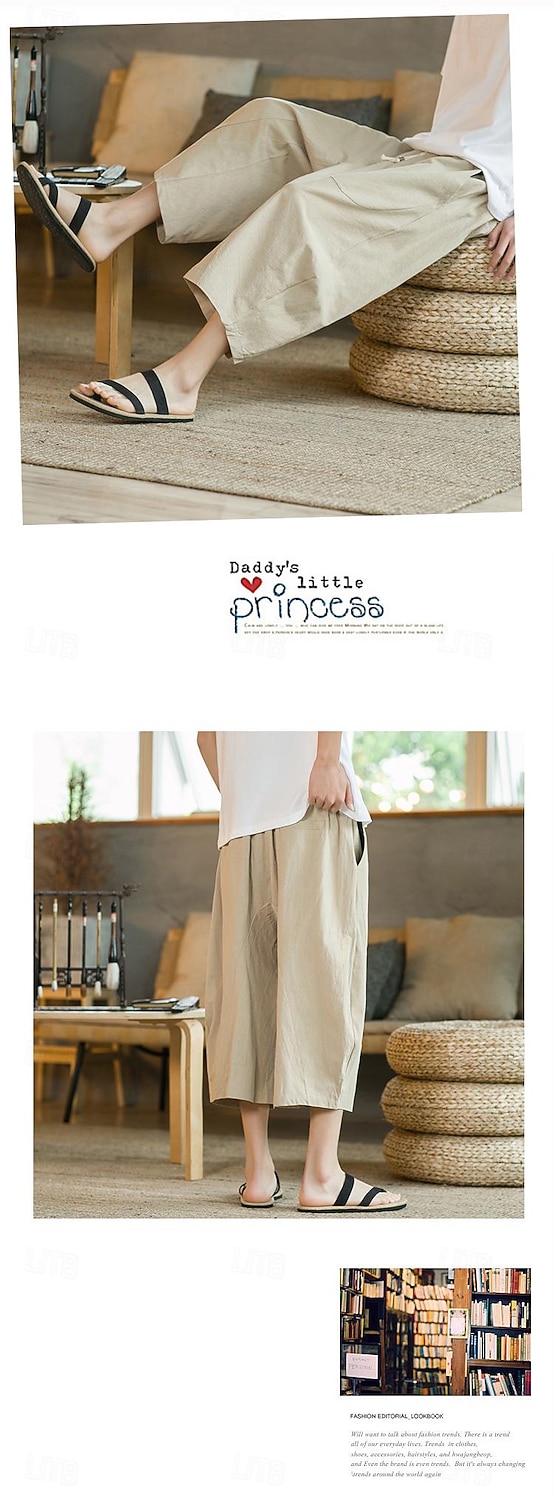 Bărbați Pantaloni de in Pantaloni harem Pantaloni Capri Buzunar Mată Sport Lungime gambă Muncă Casual Casual Potrivire Largă Negru Roșu Vin Inelastic 2026 - $22.99 –P12