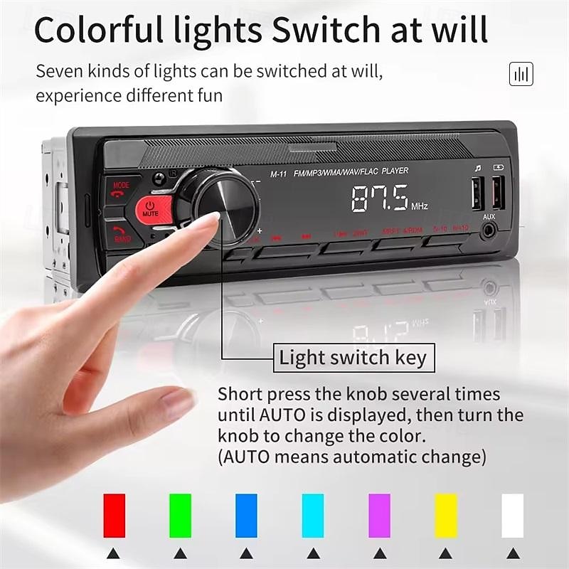 Single spindle 12V car/car MP3 player Bluetooth hands-free stereo sound effect USB flash drive card insertion and reception all-in-one machine 2025 - $35.99 –P2
