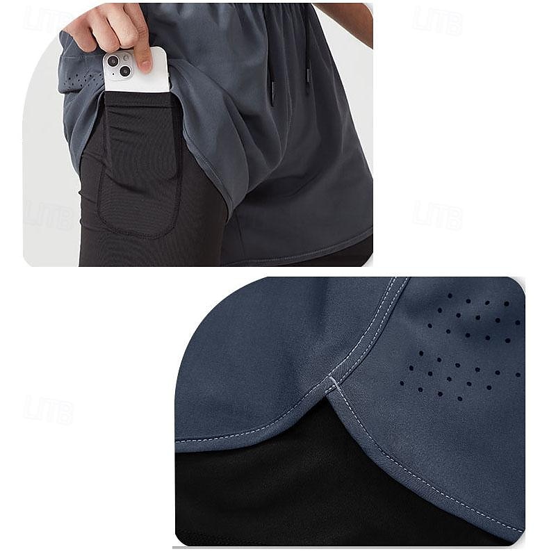 Ανδρικά Pantaloni Scurți de Alergat Σορτς γυμναστικής Φούτερ Τσέπη 2 σε 1 Ελαστική ζώνη μέσης Κοντά Παντελονάκια ΕΞΩΤΕΡΙΚΟΥ ΧΩΡΟΥ Αθλήματα & Ύπαιθρος Αθλητικό Γρήγορο Στέγνωμα Ελαφρύ Moale 2025 - $16.79 –P11