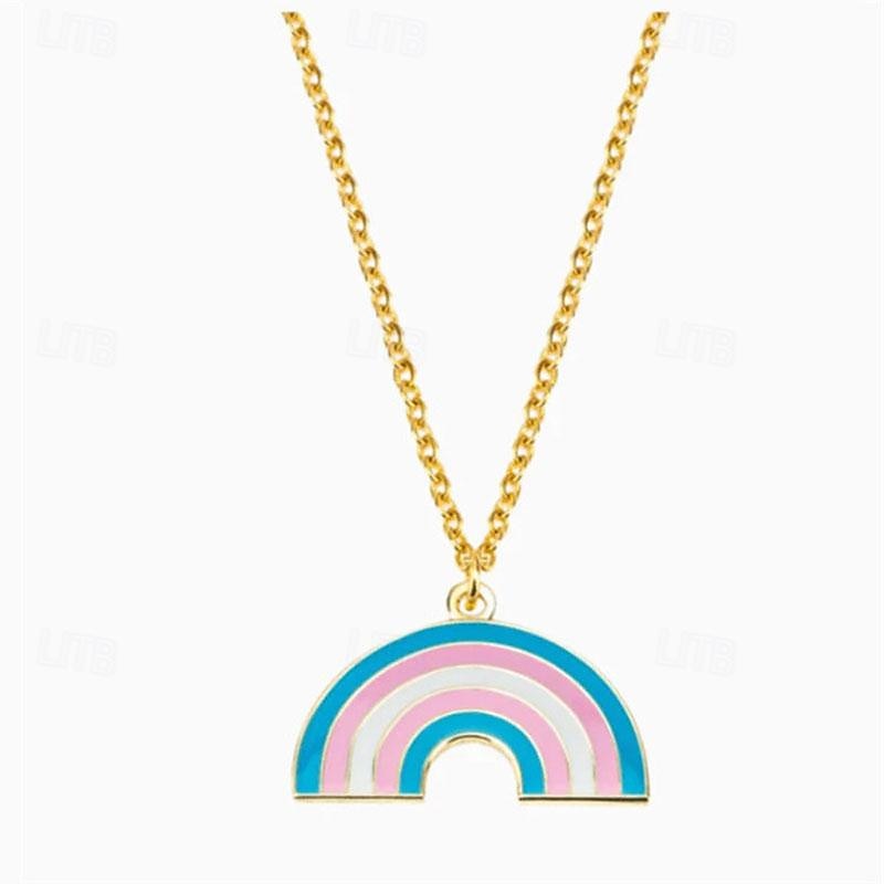 trots maan regenboog liefde vormige hanger ketting gepersonaliseerde mode eenvoudige homoseksuele enkellaags halsketting 2025 - $24.99 –P13