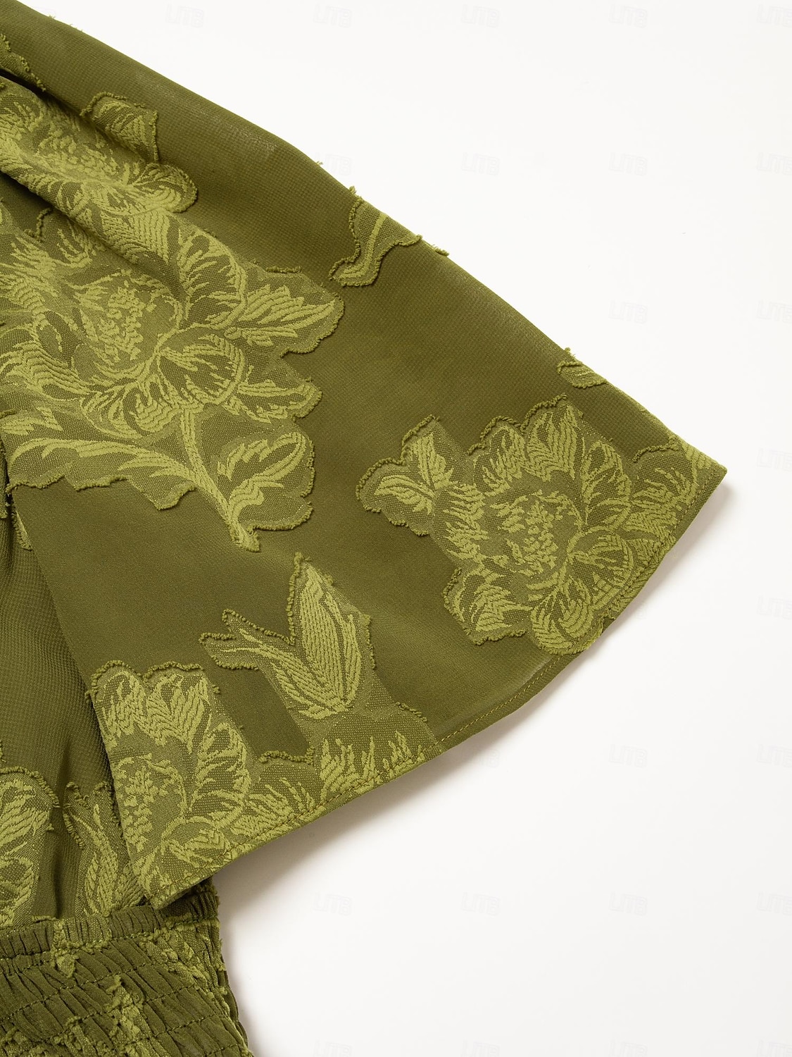 Mulheres Vestido elegante Verde Manga Curta Jacquard Jacquard Primavera Verão Decote V Vestido elegante Férias Encontro S M L de 2025 por $57.99 –P10
