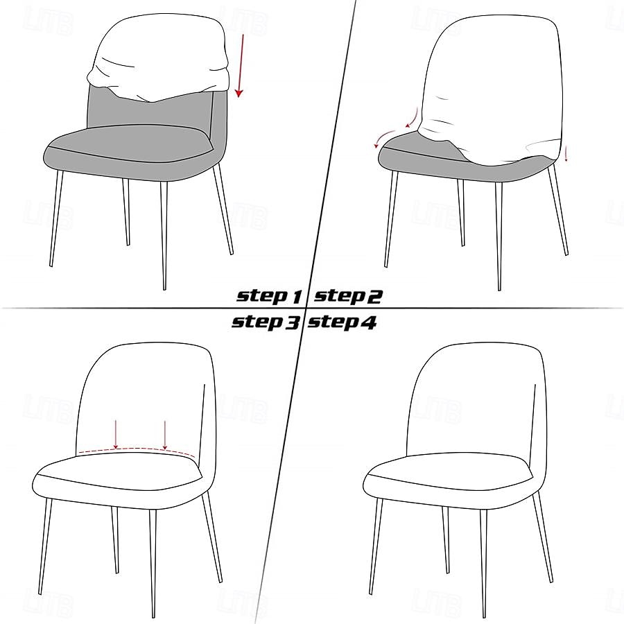 Funda para silla de comedor, tapizada en terciopelo elástico, funda para silla de comedor lateral, funda para silla de comedor con respaldo curvo en color burdeos y rojo, fundas para sillas de 2025 - $13.99 –P4