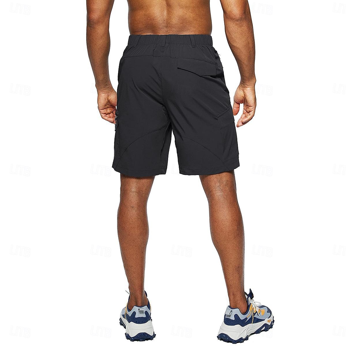 Pánské Šortky s kapsami Neformální šortky Elastický pas Kapsa na zip Pevná barva Ripstop Prodyšné Venkovní Denní Základní Na běžné nošení Černá Zelená 2026 - $24.99 –P3