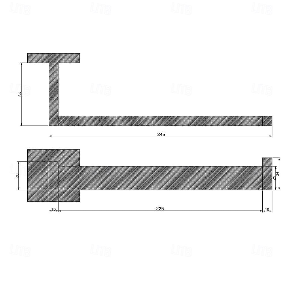 Porte-serviettes nouveau design acier inoxydable salle de bain simple porte-serviettes mural noir mat 1pc de 2025 ? $39.99 –P1