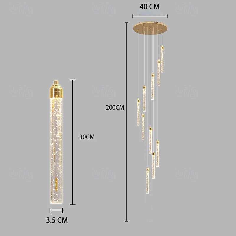 moderní led lustr 1/2/5/8/10/12/18 hlava stmívatelné světelné křišťálové závěsné svítidlo pro vysoký strop obývacího pokoje foyer chromová světla osvětlení současné stropní svítidlo lustry (12 2025 - $61.99 –P5