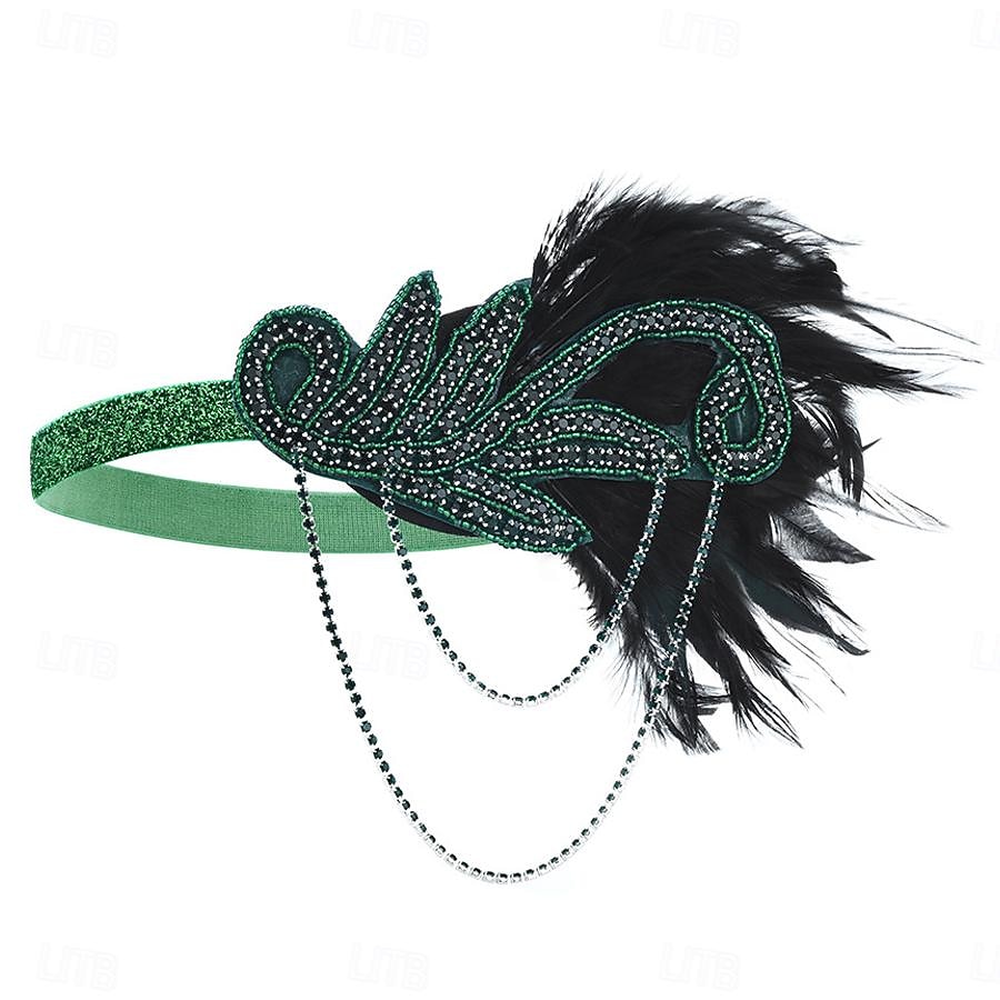 1920-as évek A nagy Gatsby Felszerelések Flapper fejpánt A nagy Gatsby Esküvői Vendég Gallér nélküli Jelmez Női Mindszentek napja Farsang Álarcos mulatság Parti Álarcos mulatság Esküvői fogadás 2025 - $23.99 –P6
