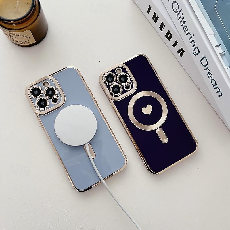 телефон Кейс для Назначение айфон 16 Айфон 15 Про Макс Плюс iPhone 14 13 12 11 Pro Max Plus Кейс на заднюю панель Поддержка беспроводной зарядки Защита от удара С сердцем ТПУ Покрытие 2025 - $14.99 –P5