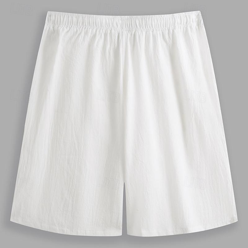Homens Calção Shorts de linho Shorts de verão Bermudas Bolsos Com Cordão Tecido Conforto Respirável Comprimento do joelho Diário Praia Roupa de rua Casual / esportivo Preto Branco Micro-Elástica de 2025 por $17.99 –P2