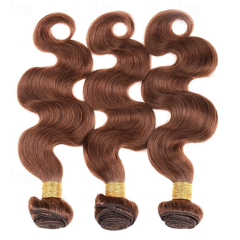10-24 tuuman suklaanruskeat #4 body wave -niput brasilialaisen väriset hiukset nippu hiustenpidennykset hiukset kudotut luonnolliset raa'at hiukset 2025 - $120.99 –P4