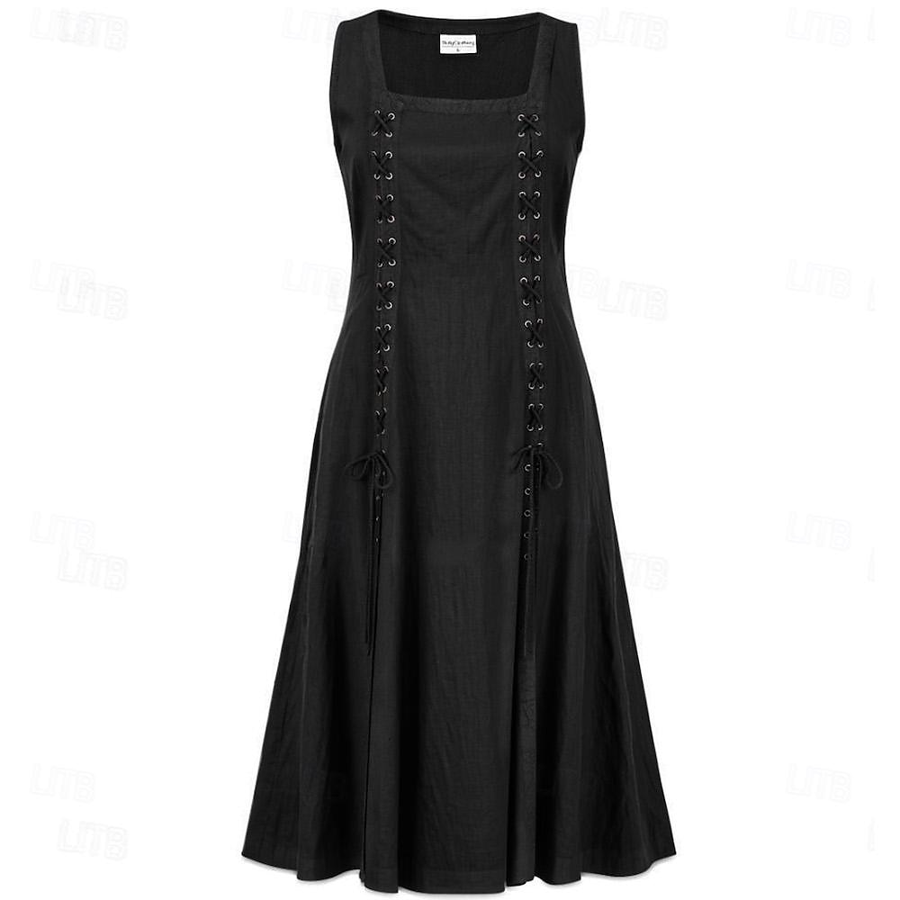 Retro Vintage Punk & Gothic Medieval Vacation Dress Dress Masquerade Outlander Women's Halloween Party Vacation Dress sca Medieval Clothing 2025 - $41.99 –P7