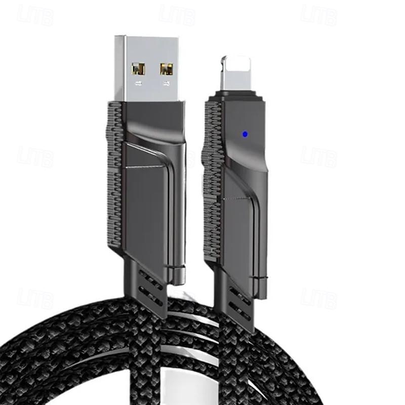 Cable de datos usb tipo c 4 en 1, carga rápida para iphone 15, 14, 13, 12, 11, samsung, xiaomi, redmi, huawei, cargador rápido 2025 - $12.99 –P1
