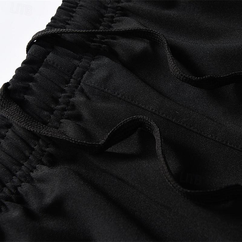 Herr Svett shorts Shorts Casual shorts Lappverk Snörning Elastisk midja Färgblock Komfort Andningsfunktion Kort Utomhussport Dagligen Löpning Elegant Ledigt Svart / röd Svart Microelastisk 2025 - $13.99 –P7