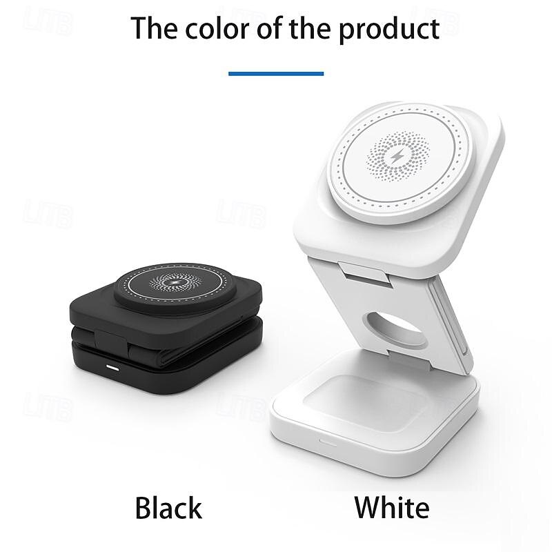 Wireless Charger 15 W Output Power Wireless Charging Station CE Certified Fast Wireless Charging MagSafe Universal For iPhone 14/13/12/11 Pro Max Universal Cellphone Gear Fit 2 R360 Apple Watch 2025 - $36.99 –P10