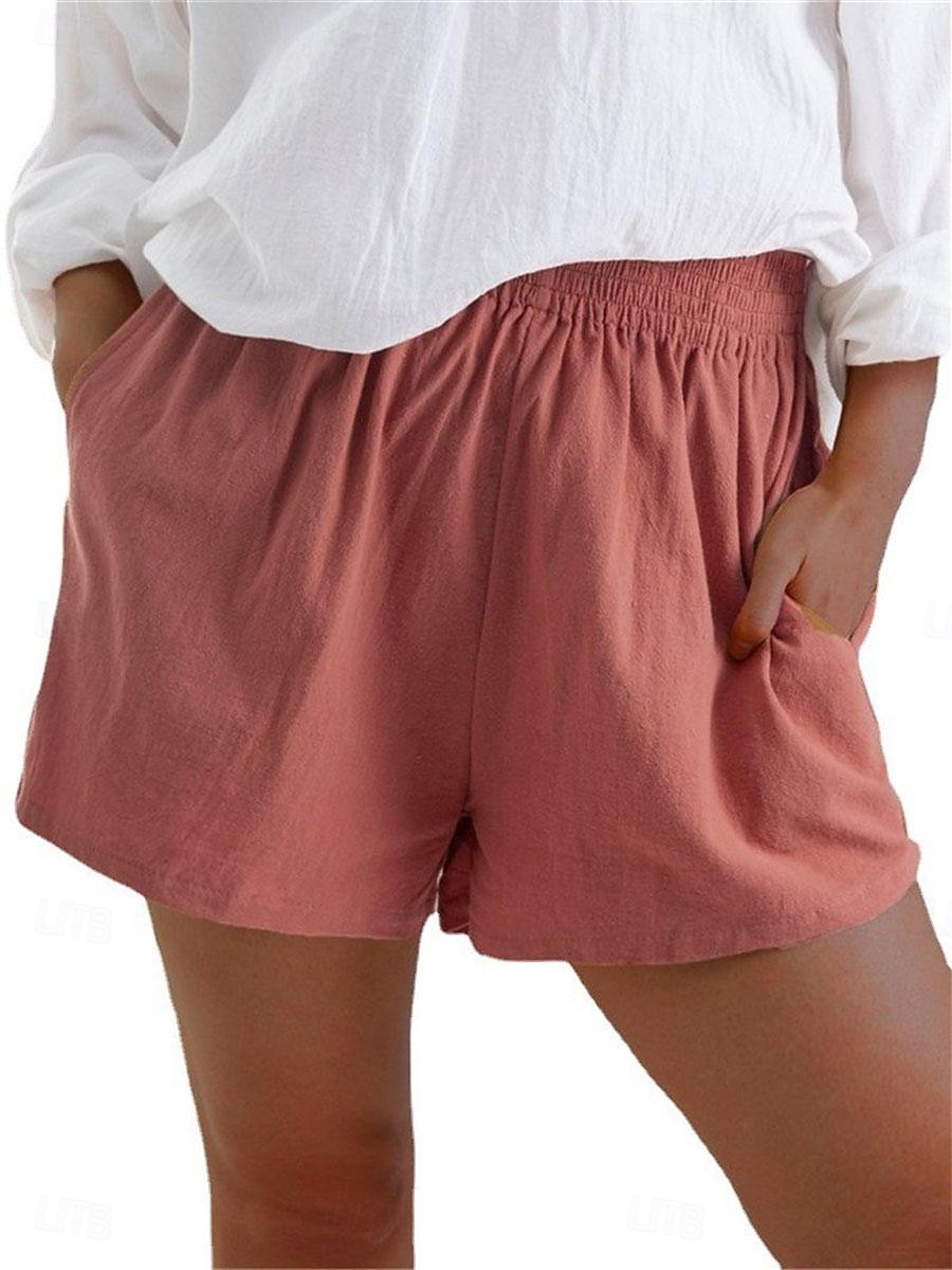 Pentru femei Pantaloni Scurți De Bază Casual Scurt Talie Înaltă Simplu Buzunar Design Elastic cu Cordon Cut înalt Respirabilitate Απαλό Micro-elastic Vacanță Stradă Purtare Zilnică Gri Închis Rosu 2026 - $22.99 –P1