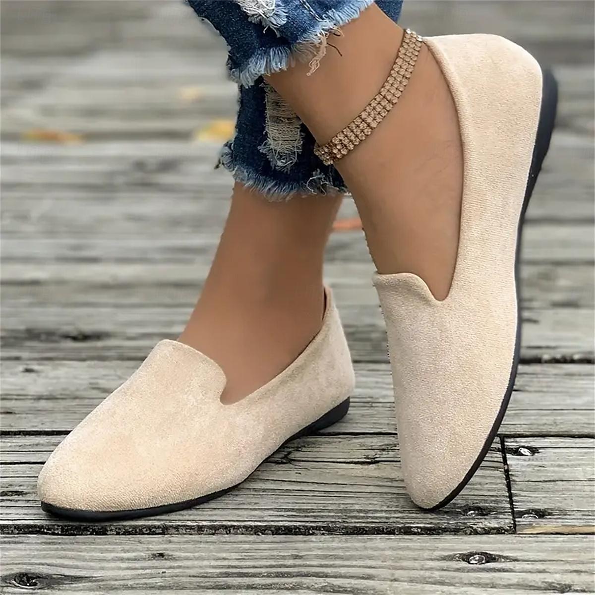 Mocasines sin cordones de ante amarillo para mujer: zapatos planos casuales cómodos para uso diario 2025 - $19.99 –P8