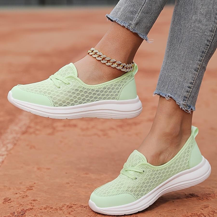 Leichte, atmungsaktive Wanderschuhe für Damen – Slip-On-Mesh-Sneaker zum Laufen und für die Freizeit 2025 - $26.99 –P16