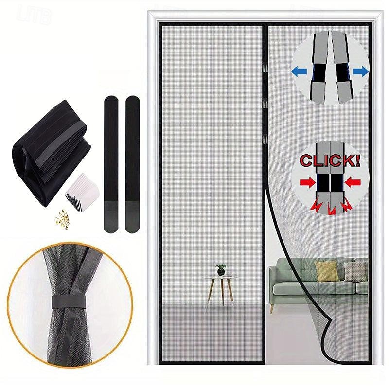 Porte écran magnétique portable écran anti-mouches ou insectes magnétique passage pour porte coulissante garage patio cuisine salon chambre bar entrée facile pour animaux de compagnie et enfants de 2025 ? $15.49 –P4