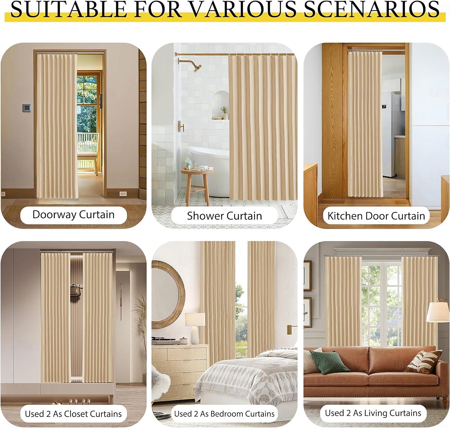 Closet Curtains, Door Curtains for Doorways, Pleated Folding Doors Curtain for Closet and Room Divider, 1 Panel 2026 - $43.99 –P2