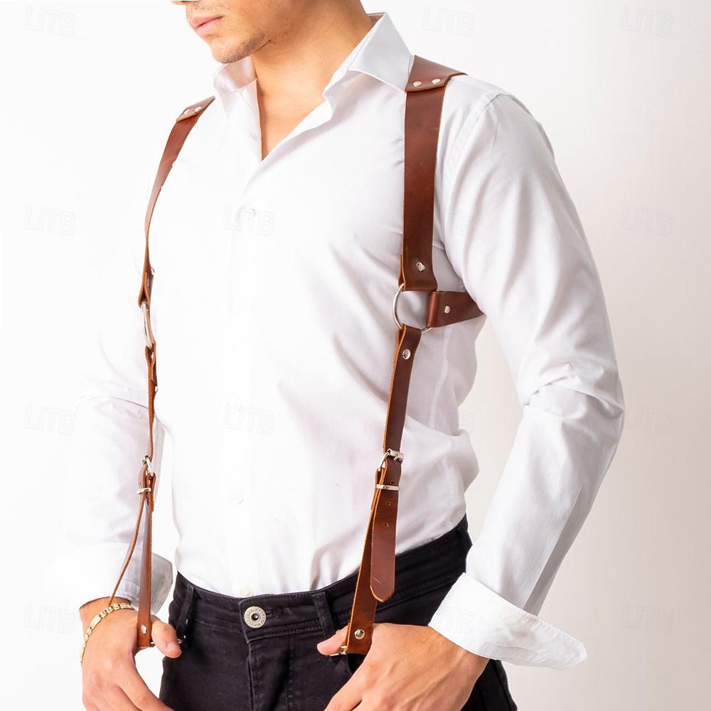 Retro Vintage Medieval Renaissance Armor Chest Harness Viking Fancy Dress Men's Halloween Carnival Masquerade Party Renaissance Fair LARP Adults Suspenders 2026 - $17.49 –P18