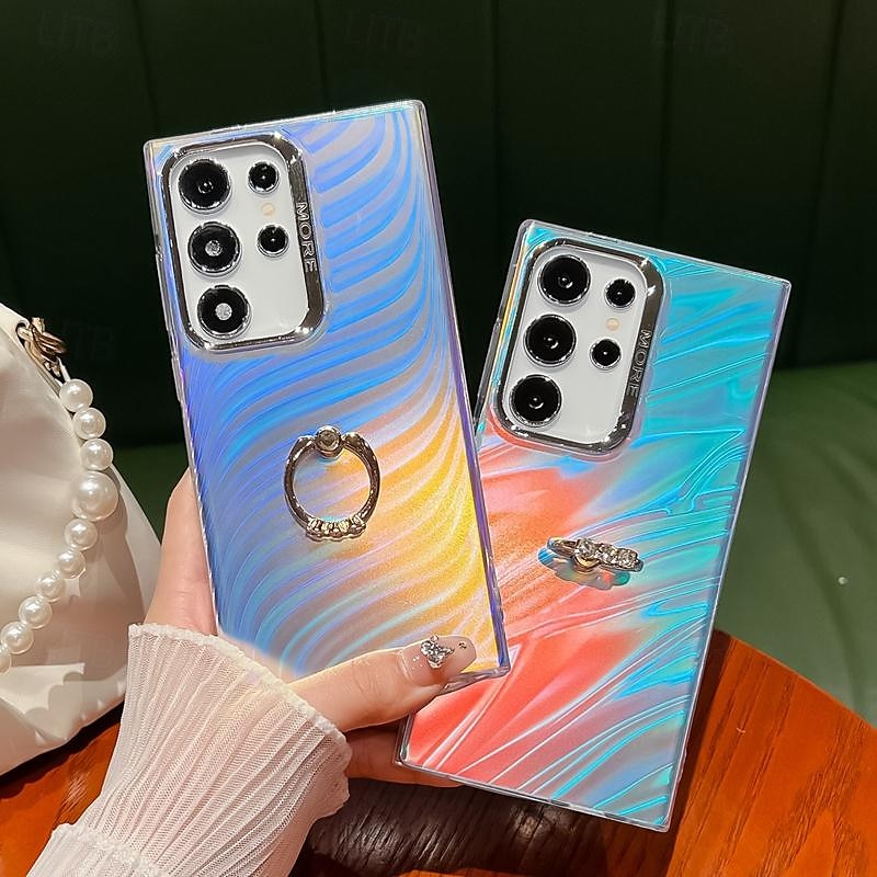 telefon Carcasă Pro Samsung Galaxy S24 S24 Ultra Plus S23 Ultra Plus S22 Ultra A55 A35 A25 A15 5G A54 A34 A14 S25 Ultra Zadní kryt Bling Glitter Lesklé Prstencová spona Nárazuvzdorné TPU Pokování 2025 - $14.99 –P4