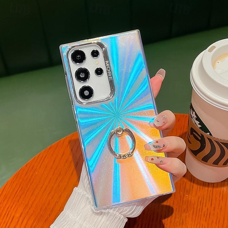 telefon Carcasă Pro Samsung Galaxy S24 S24 Ultra Plus S23 Ultra Plus S22 Ultra A55 A35 A25 A15 5G A54 A34 A14 S25 Ultra Zadní kryt Bling Glitter Lesklé Prstencová spona Nárazuvzdorné TPU Pokování 2025 - $14.99 –P7