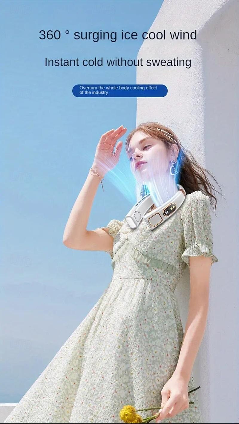 Draagbare 5-Snelheid Nekventilator – Aanraakbesturing Stille Luchtkoeler USB-aangedreven voor Buitensport en Reizen 2026 - $31.99 –P2