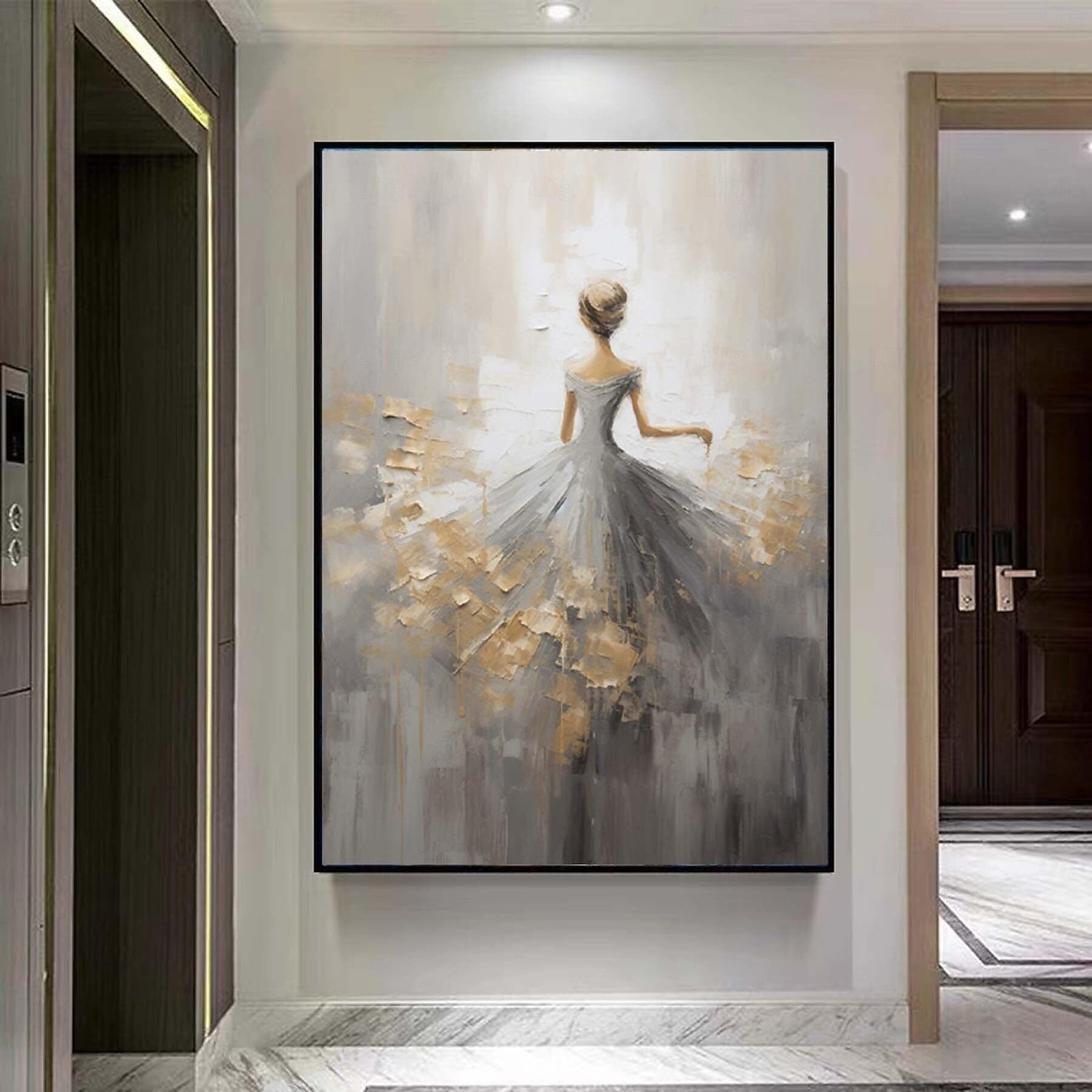 absztrakt texturált balerina olajfestmény, kézzel festett figuratív táncoló lány fal művészet extra nagy festmény impresszionizmus firl otthon dekoratív művészet olajfestmény 2026 - $87.99 –P13