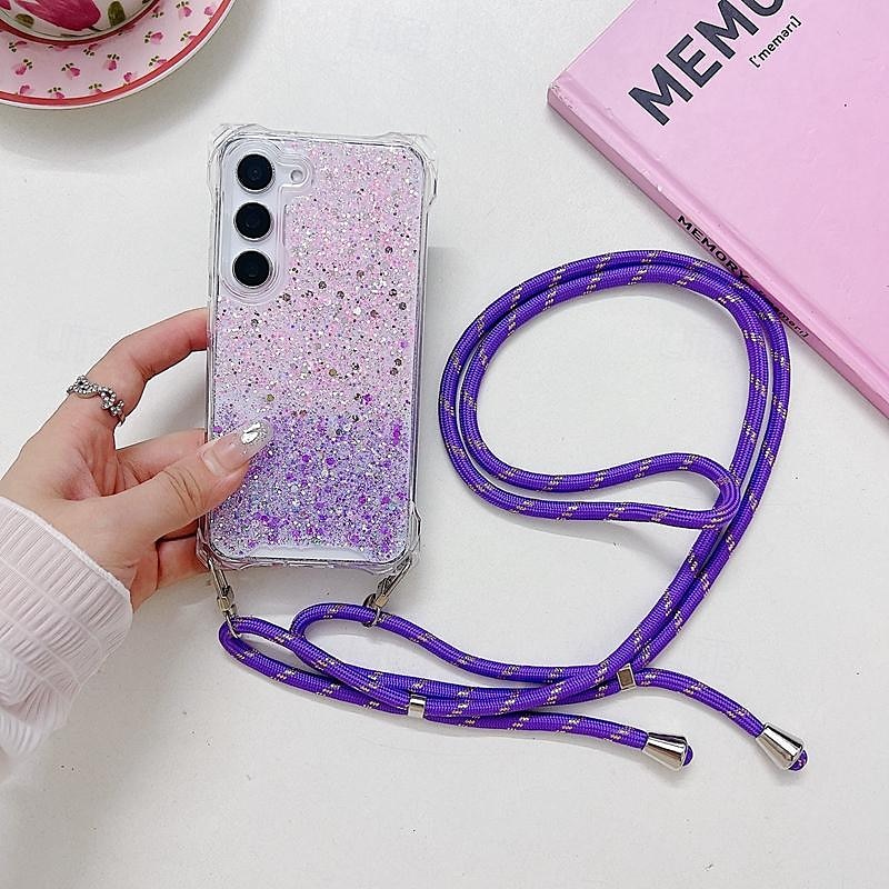 τηλέφωνο tok Για Samsung Galaxy S24 S24 Ultra Plus S23 Ultra Plus S23 S22 S22 Ultra S21 FE A55 A35 A25 A15 5G A54 A34 A14 S25 Ultra Πίσω Κάλυμμα με τον Lanyard Bling Glitter Shiny Ανθεκτική σε πτώσεις 2025 - $13.99 –P9