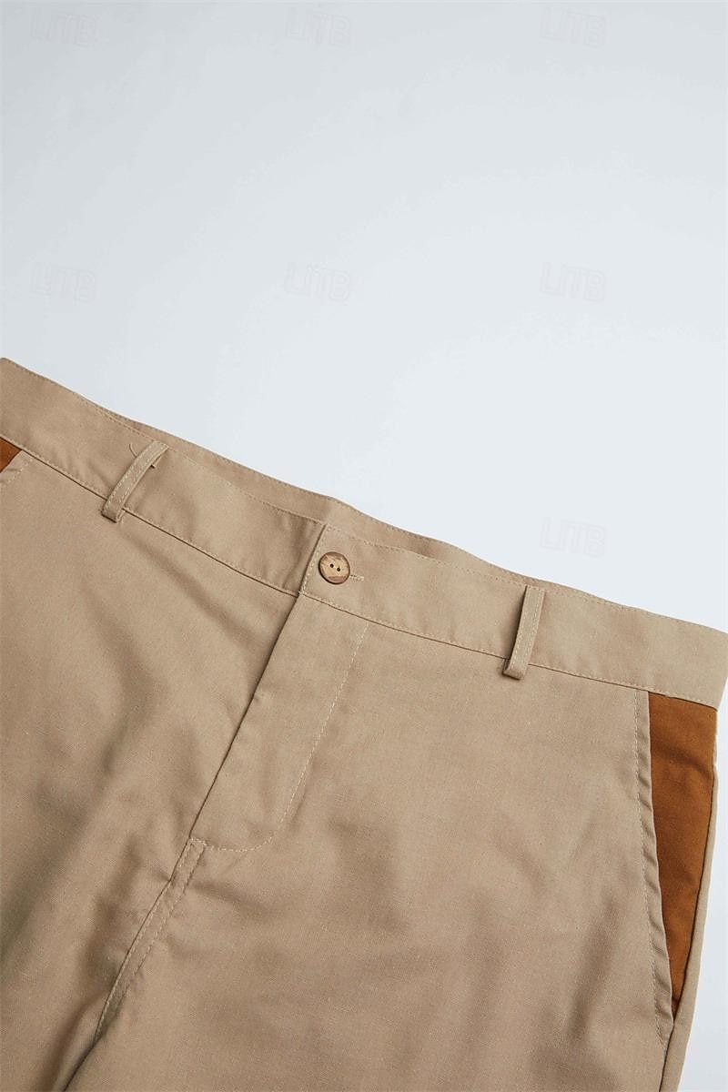 Homme Shorts cargo Shorts Shorts en Lin Shorts d'été Patchwork Avec Poches Bloc de Couleur Couleur Pleine Confort Respirant Court Occasionnel Quotidien Extérieur Mode Designer Vert Kaki Non Elastique de 2026 ? $25.99 –P9
