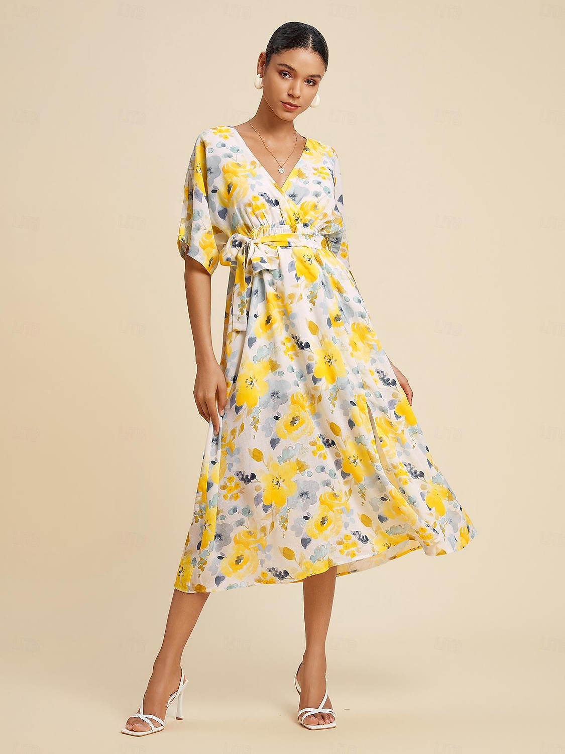 robe mi-longue fluide à imprimé floral de 2025 ? $82.99 –P8