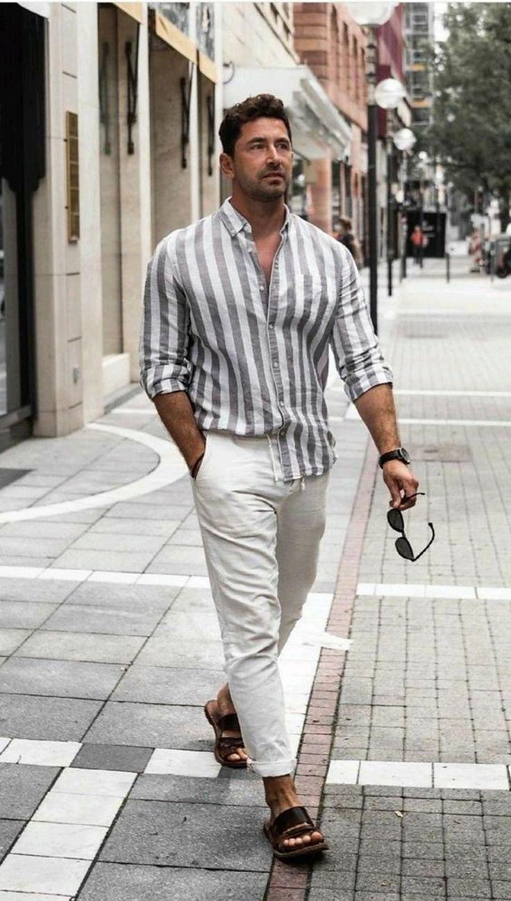 Herren Hemd Leinenhemd Sommerhemd Freizeithemd Strandhemd Knopfhemd Gestreift Urlaub Ferien Schwarz Gelb Rosa Rot Langarm Umlegekragen Frühling & Herbst Bekleidung Button-Down 2025 - $28.99 –P1