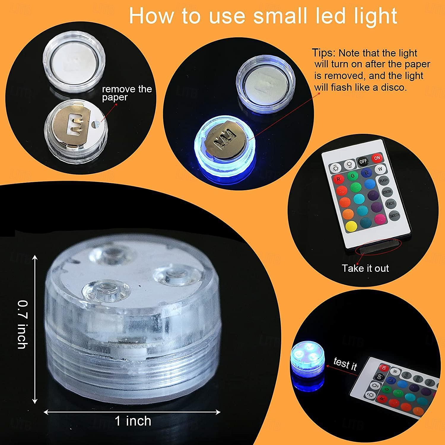 dompelbaar zwembad led-licht met afstandsbediening rgb aquarium duiklamp batterij aangedreven 3led onderwaterlicht bruiloft vijver zwembad badkuip aquarium party vaas decoratie 1pc 2025 - $8.49 –P5