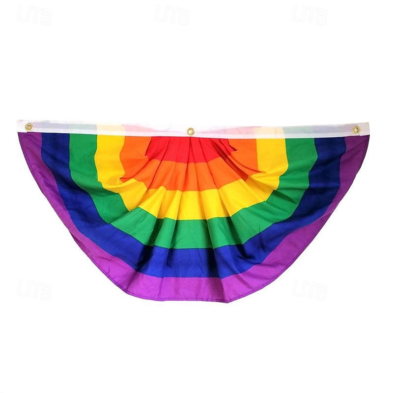 2db szivárvány büszkeség sármány zászló szivárvány meleg büszkeség redőzött rajongói zászló transzparens meleg büszkeségnek lgbtq felvonulások ünneplés szabadtéri büszkeség udvari díszek 2025 - $22.99 –P12