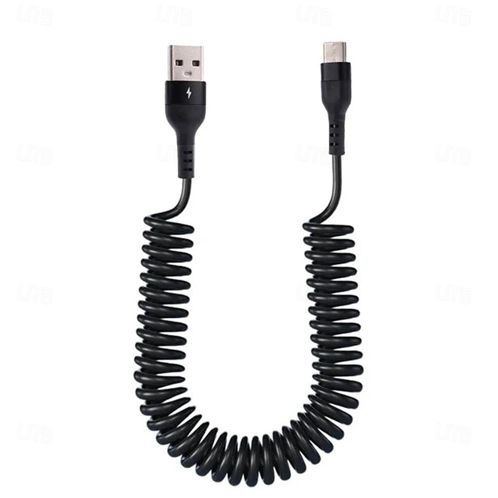 5a datový kabel typu c pružinový teleskopický rychlonabíjecí kabel do auta usb c nabíjecí kabel pro telefon s Androidem příslušenství pro xiaomi samsung 2025 - $13.99 –P2