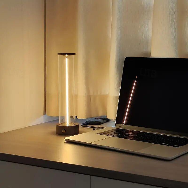1 unidade ao lado da lâmpada com três níveis de brilho, luz de atmosfera led, abajur de mesa externo com carregamento USB, abajur de mesa respiratório, luz noturna de atmosfera portátil criativa para quarto de 2025 por $34.99 –P6