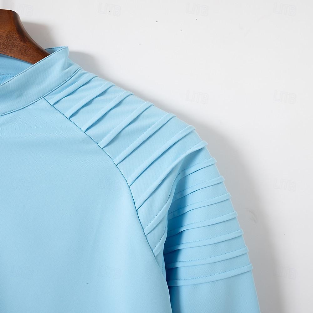 Homens Camiseta T-shirt Manga Longa Quarter Zip Verão Côr Sólida Moda Designer Básico Zíper Ao ar livre Férias Trabalho Azul marinho Preto Branco Top Tee para Homens de 2025 por GBP £19 –P5