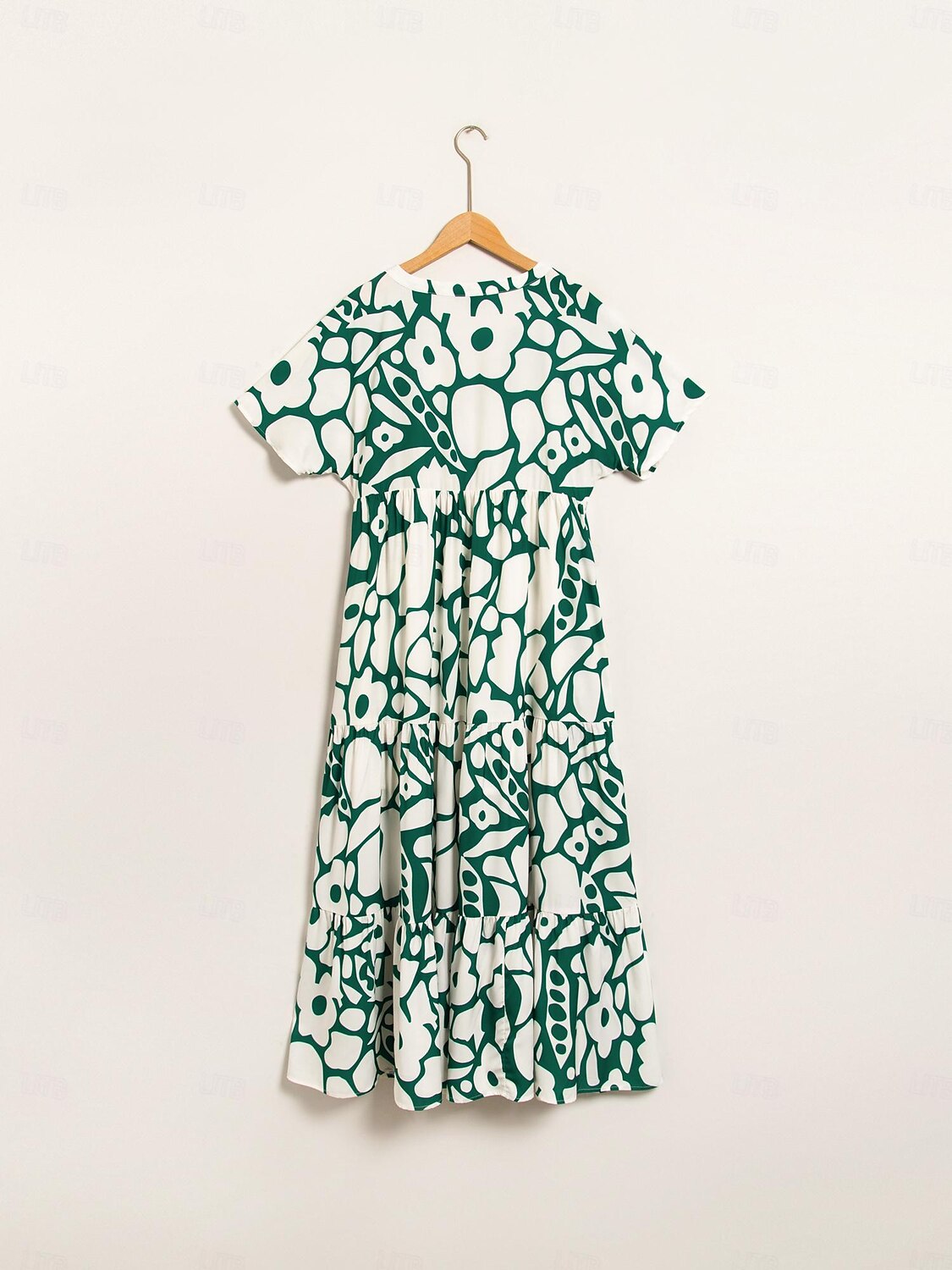 Plant Print V Neck Maxi Dress 2025 - $61.99 –P8