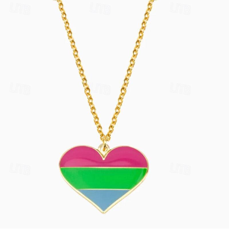 trots maan regenboog liefde vormige hanger ketting gepersonaliseerde mode eenvoudige homoseksuele enkellaags halsketting 2025 - $24.99 –P9