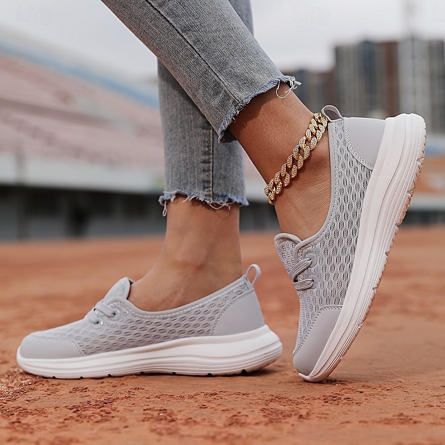 Leichte, atmungsaktive Wanderschuhe für Damen – Slip-On-Mesh-Sneaker zum Laufen und für die Freizeit 2025 - $26.99 –P18