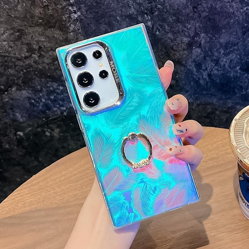 telefon Carcasă Pro Samsung Galaxy S24 S24 Ultra Plus S23 Ultra Plus S22 Ultra A55 A35 A25 A15 5G A54 A34 A14 S25 Ultra Zadní kryt Bling Glitter Lesklé Prstencová spona Nárazuvzdorné TPU Pokování 2025 - $14.99 –P6