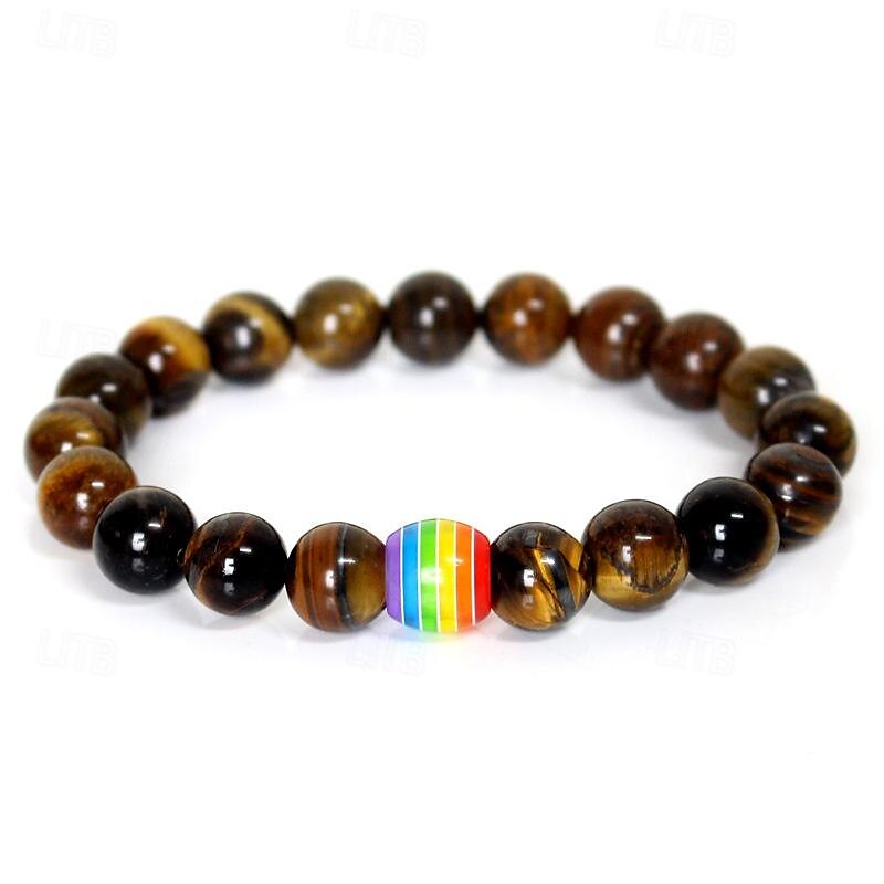 pulseira de arco-íris do orgulho pulseira gay pulseira de contas de pedra vulcão de 2025 por $17.99 –P3