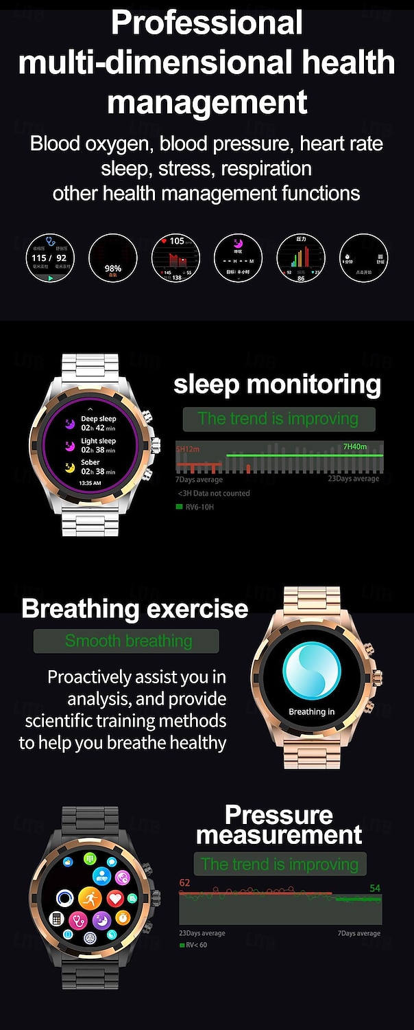696 HK98 Smartwatch Fitness Tracker EKG PPG Bluetooth-Anruf Erinnerung Android iOS IP67 48mm 1.43" 2025 - $63.99 –P14