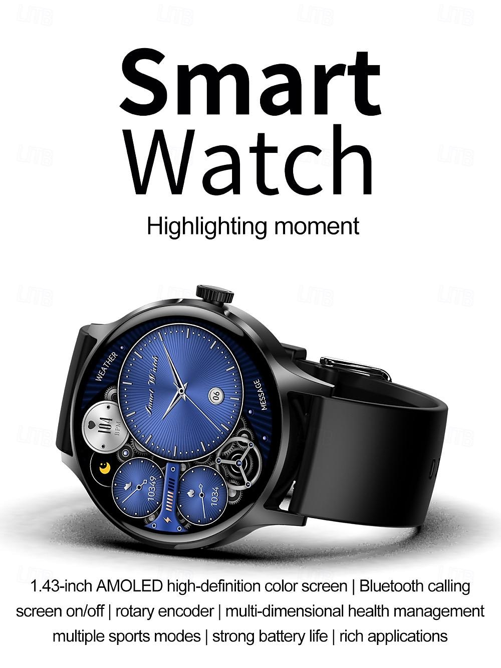 696 HK30 Inteligentny zegarek 1.43 in Inteligentny zegarek Bluetooth EKG + PPG Krokomierz Powiadamianie o połączeniu telefonicznym Kompatybilny z Android iOS Damskie Męskie Odbieranie bez użycia rąk 2025 - $47.99 –P1