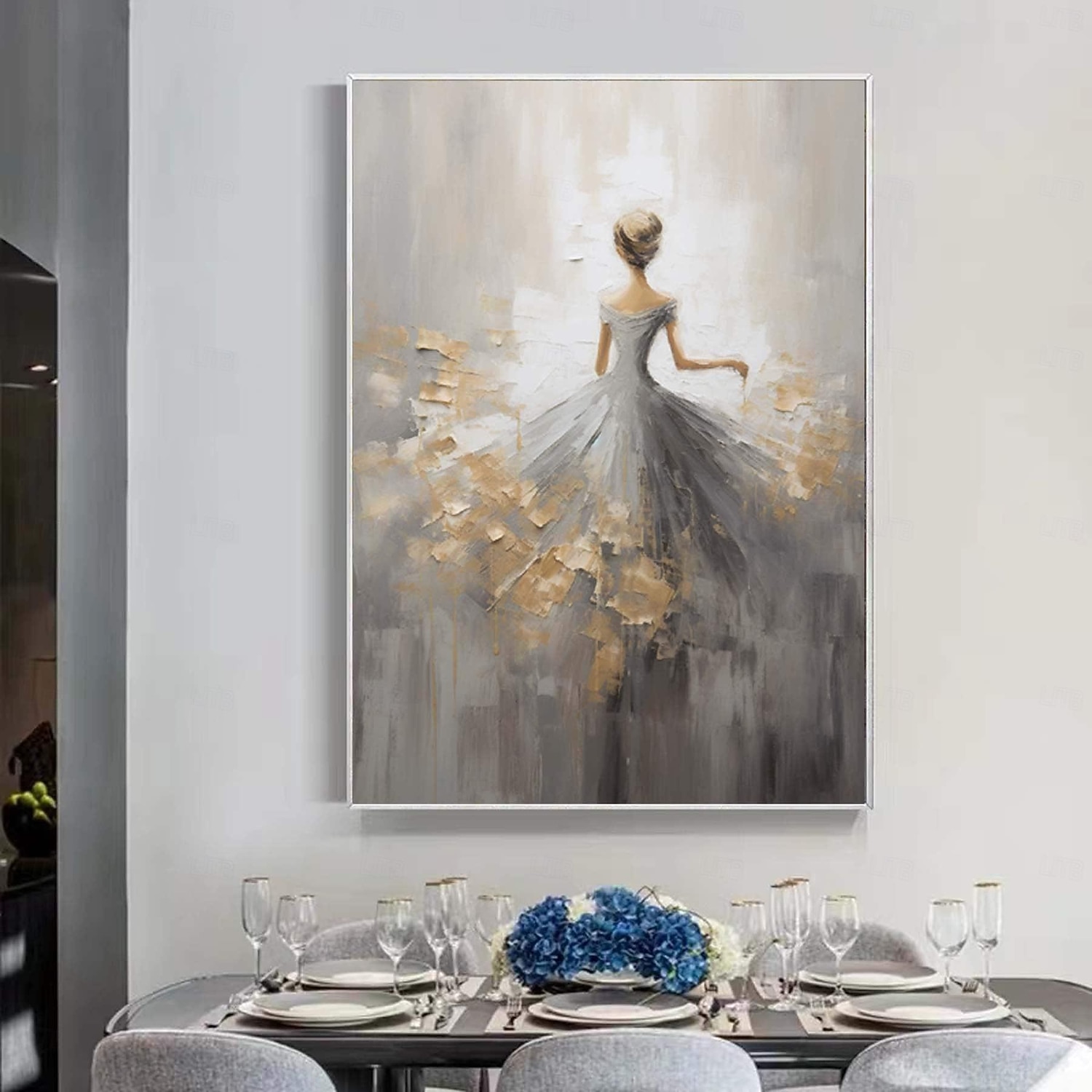 absztrakt texturált balerina olajfestmény, kézzel festett figuratív táncoló lány fal művészet extra nagy festmény impresszionizmus firl otthon dekoratív művészet olajfestmény 2026 - $87.99 –P3