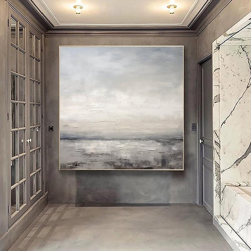 Abstract Skyline Painting hand painted Extra large wall art pain ting handmade gray landscape painting on canvas large wall art gold abstract mordern painting for Bedroom Living room painting 2025 - CAD $157.3 –P1